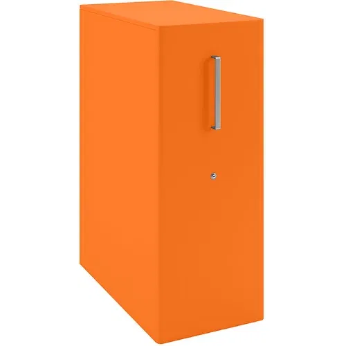 BISLEY Večnamenski predalnik Tower™ 4, z vrhnjo ploščo, postavitev na levo, 3 police, oranžne barve