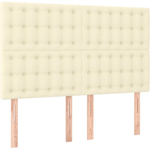  Okvir za krevet s uzglavljem krem 140x190 cm od umjetne kože Slike