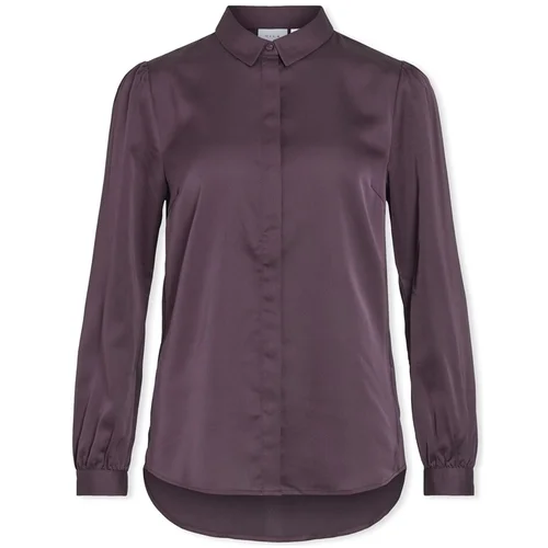 Vila Noos Ellette Satin Shirt L/S - Perfect Plum Ljubičasta