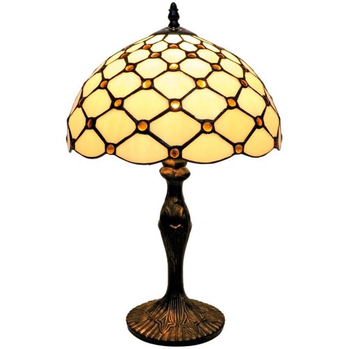 Brilagi Tiffany vitražna stona lampa IVORY SMOOTH 1xE27/60W/230V Slike