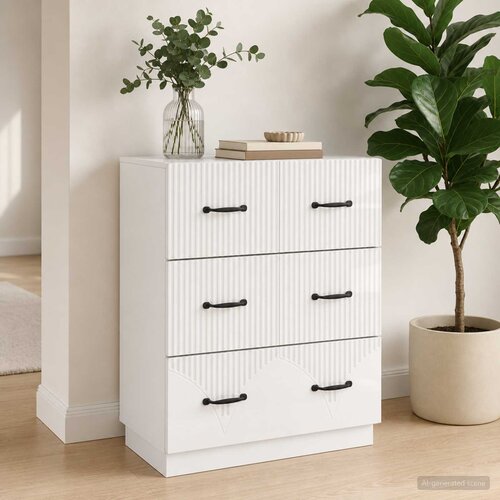  Ormar s ladicama Bijela visokog sjaja 66 x 34,5 x 87 cm Cene