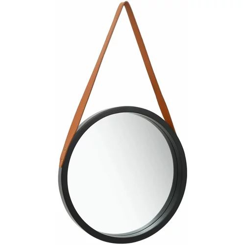  Zidno ogledalo s remenom 50 cm crno