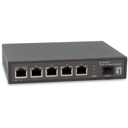  LevelOne GEP-0625 network switch Unmanaged 2.5G Ethernet (100 /1000 /2500) Power over Ethernet (PoE) Black Cene