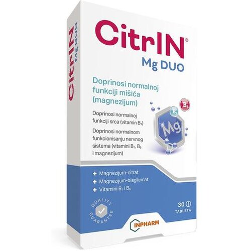 Inpharm CitrIN Mg Duo magnezijum citrat + magnezijum bisglicinat - 30 tableta Slike