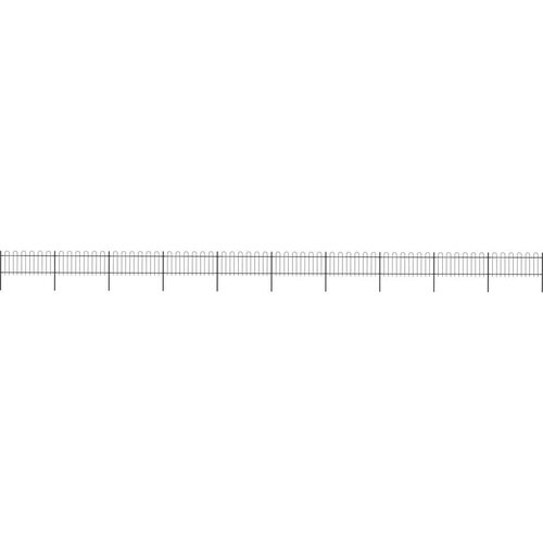  Vrtna ograda s obručem na vrhu Čelik 1781 5 x 80 cm Crna - Crna 1 1781.5 cm 80 cm Cene