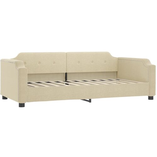  Dnevni krevet na razvlačenje s madracima krem 90x200 cm tkanina Slike