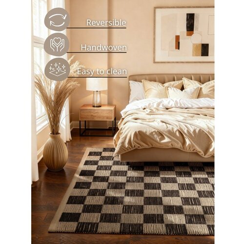 Hanse Home Crni/krem ručno rađen tepih od mje&amp;scaron;avine jute 120x170 cm Rex &amp;ndash; Slike