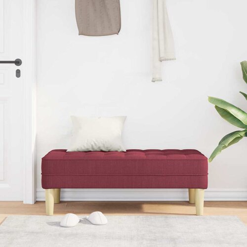  Klupa s jastukom Vinska crvena 113 x 57 x 39 cm tkanina Slike
