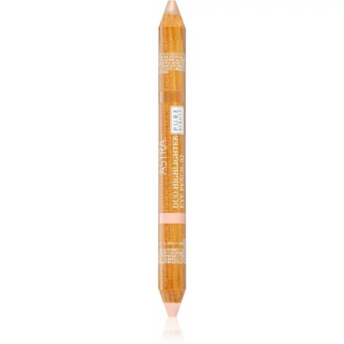 Astra Make-up Pure Beauty Duo Highlighter posvjetljujuća olovka za obrve nijansa Peach Crumble 4,2 g