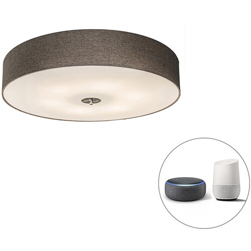 QAZQA Pametna stropna svetilka taupe 70 cm vključno s 6 Wifi A60 - Drum Jute Cene
