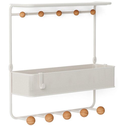 Umbra stenski regal bela, barve bukve Slike