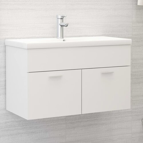 VidaXL Ormarić za umivaonik bijeli 80 x 38,5 x 46 cm od iverice Slike