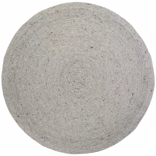 Nattiot Sivi ručno rađeni tepih od mješavine vune i pamuka Neethu, ø 140 cm