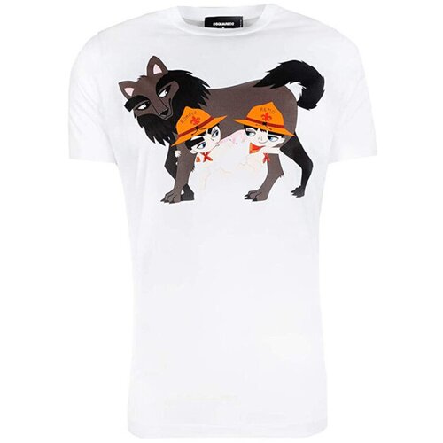 Dsquared Majice s kratkimi rokavi T-SHIRT S74GD0362 WHITE Bela Cene