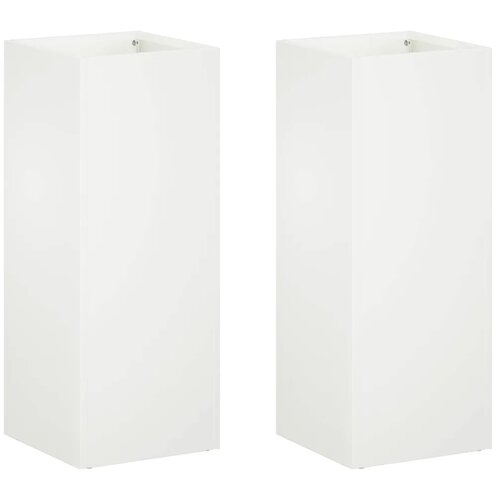  Vrtna saksija 2 kom. Bijela 20 x 20 x 50 cm Čelična vrata - Bijela 20 x 20 x 50 cm 2 Slike