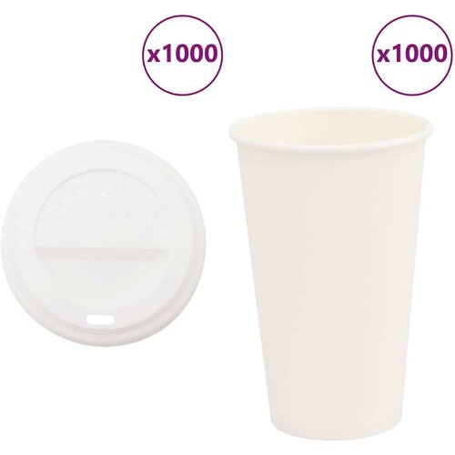VidaXL papirnate &amp;scaron;alice za kavu s poklopcima 1000 kom 16 oz 400 ml Slike