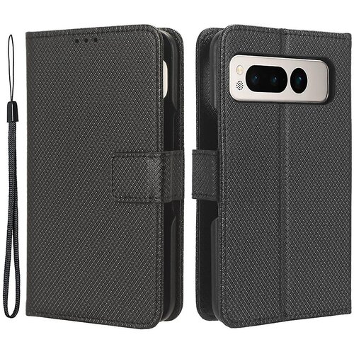 INORCO Ovitek za telefon iz PU usnja+PC za Google Pixel Fold, ovitek denarnice s stojalom z diamantno teksturo, (22036078) Slike