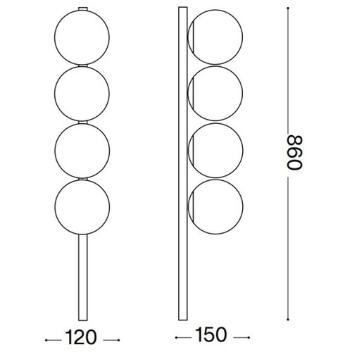 Ideal lux - led stropna svetiljka binomio 4xG9/3W/230V zlatna Slike