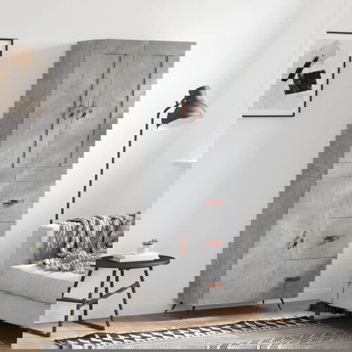 vidaXL Visoka komoda betonsko siva 69,5x34x180 cm inženirski les Cene