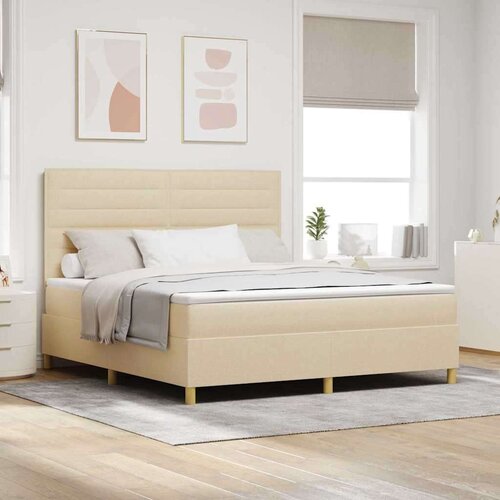  Box Spring Postelja z Blazino in LED Krem 180x200 cm Fabrika, (22067099) Cene