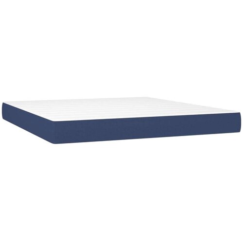 vidaXL Box spring postelja z vzmetnico modra 160x200 cm blago, (20894102) Cene