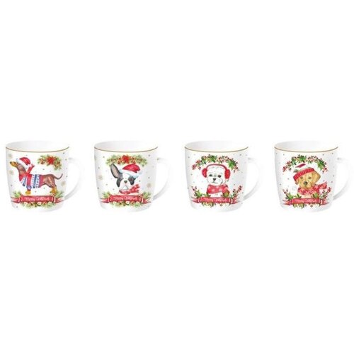 Easy Life Lonček Christmas dogs mug, en kos Cene