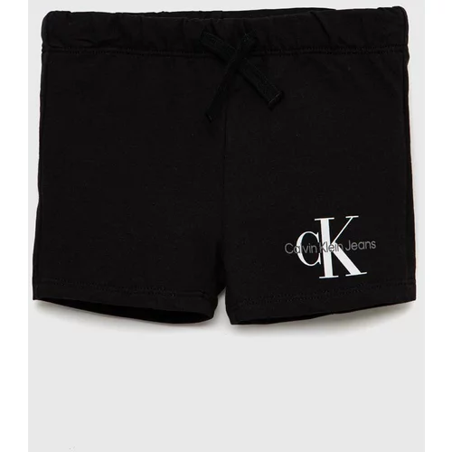 Calvin Klein Jeans Otroške kratke hlače črna barva