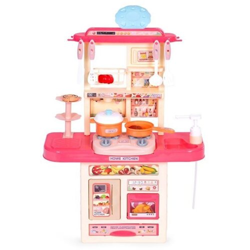 ECO TOYS Dečija kuhinja sa zvukom, led svetlom, sudoperom i 10 dodataka roze ( 65T-2 ) Cene