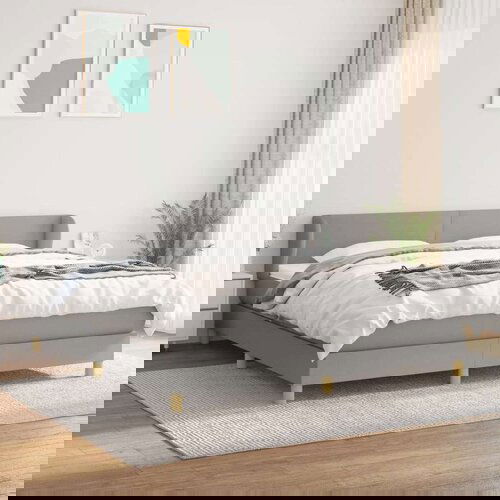  Box spring s madracem svjetlosiva 160x200 cm tkanina Slike