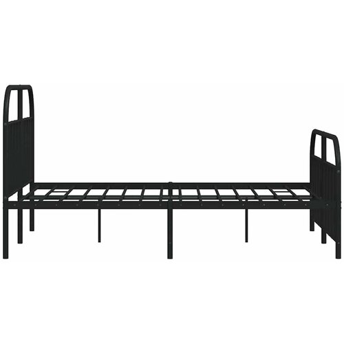  Metalni okvir kreveta uzglavlje i podnožje crni 140x200 cm Slike
