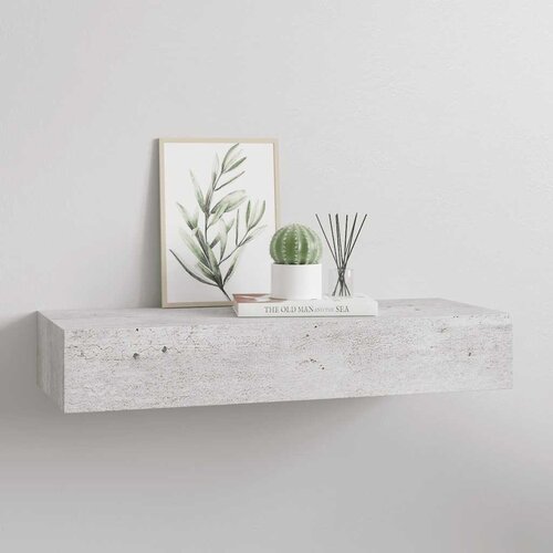  Zidna polica s ladicom siva boja betona 60 x 23,5 x 10 cm MDF Cijene