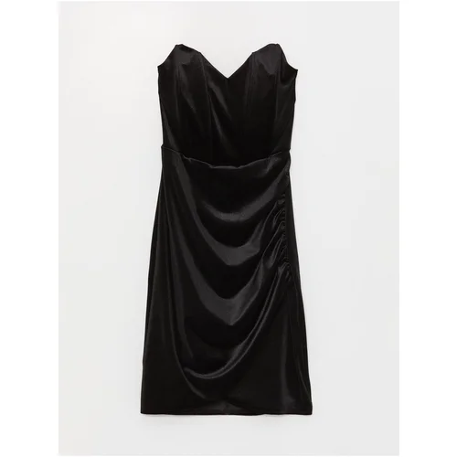 LC Waikiki Women's Strapless Plain Velvet Dress