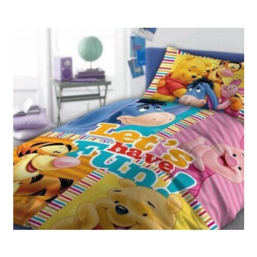 Posteljina za decu Wiie the Pooh- Lets have fun 160x200+70x80 cm ( 9625 ) Slike