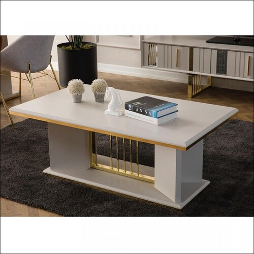 Olimp Sport Klub sto Roma Svetla Magnolija visoki sjaj/Gold noge Cene