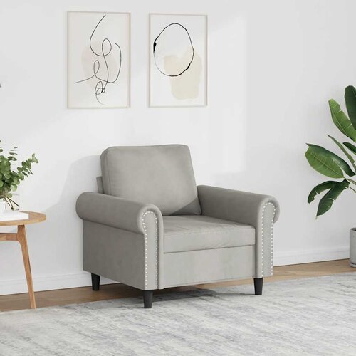 VidaXL Fotelja svjetlosiva 60 cm bar&amp;scaron;unasta Slike
