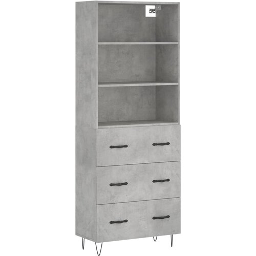 Maison Chic Visoka Komoda - Predalnik betonsko siva 69,5x34x180 cm inženirski les, (21720644) Cene