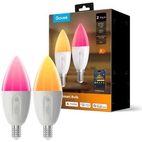 GOVEE Pametna LED žarulja RGBWW E14 450 lm, 2 komada Slike