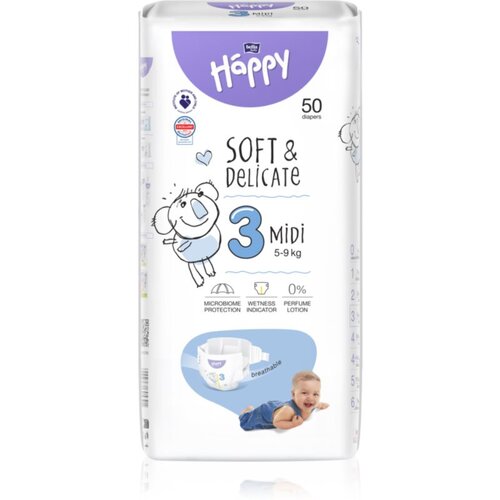 Bella Baby Happy Soft&Delicate Size 3 MIdi plenice za enkratno uporabo 5-9 kg 50 kos Cene