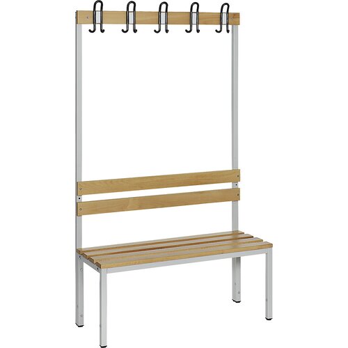 eurokraft basic Garderobna klop iz bukve, enostranska, z naslonom, VxG 1700 x 430 mm, dolžina 1000 mm Cene
