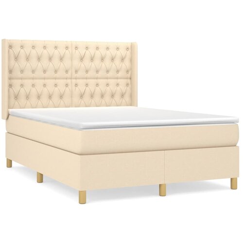 Maison Chic Box spring postelja - Vzmetna postelja z vzmetnico krem 140x200 cm blago SL8298, (21886343) Cene