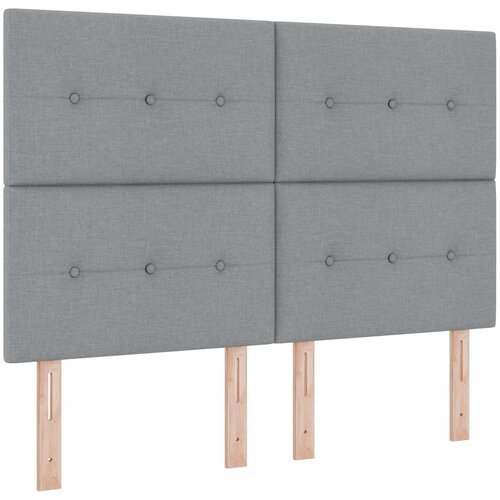  LED okvir za krevet s madracem Svjetlosiva 160 x 200 cm Tkanina Slike