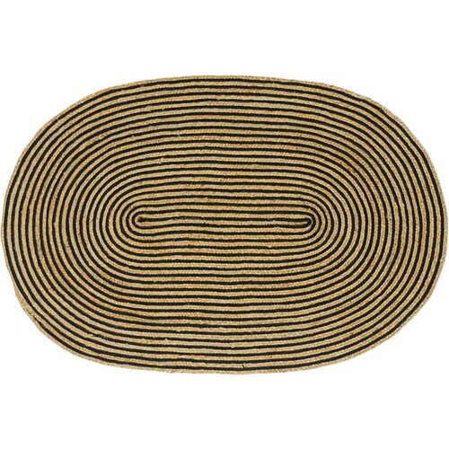 vidaXL Tepih Prirodna i crna 122 x 183 cm Juta Cijene