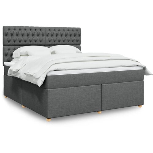 vidaXL Box spring postelja z vzmetnico temno siva 180x200 cm blago Cene