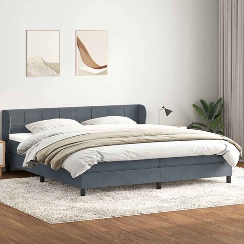 vidaXL Krevet s oprugama s madracima tamnosivi 180x220 cm baršunasti Cene