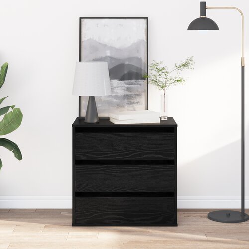 VidaXL kutna ladica Crna hrastovina 60x41x58 cm Konstruirano drvo Slike