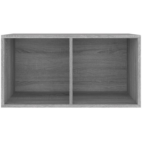  Kutija za pohranu vinilnih ploča siva 71 x 34 x 36 cm drvena Slike