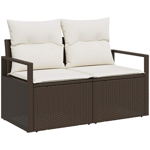  Set sofe 7 kom. Smeđa i krem bijela 120 x 62 x 69 cm Slike