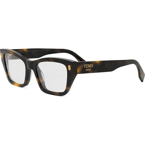 Fendi Roma Havana Rectangular Eyeglasses - ONE SIZE (52) Slike