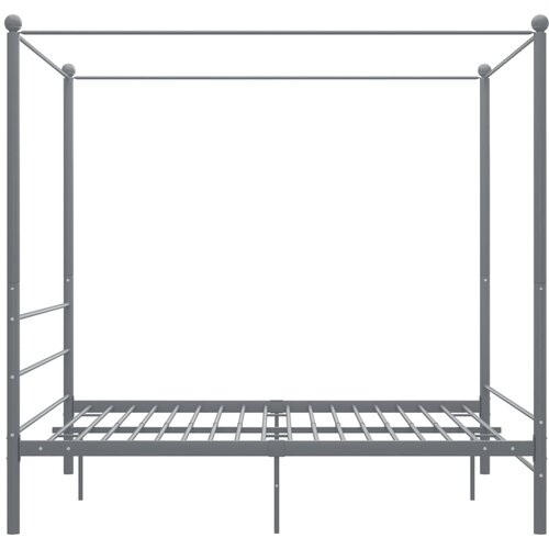  Okvir za krevet s nadstre&amp;scaron;nicom sivi metalni 160 x 200 cm Slike