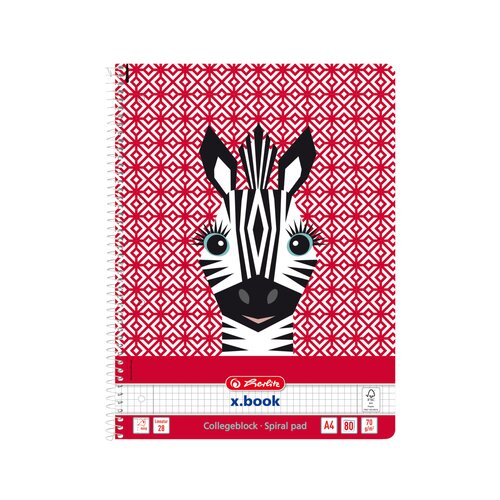 Herlitz Blok kolegij A4 80 listova karo, Zebra, Slike